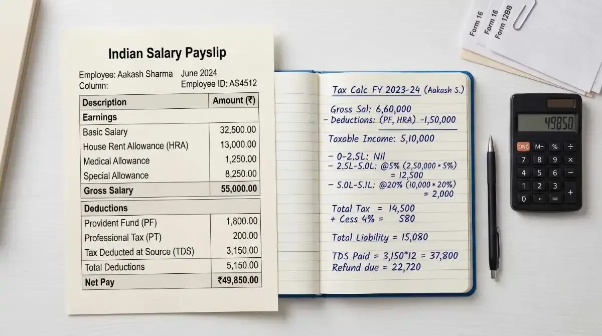 How to Calculate Income Tax on Salary in India (FY 2025-26)